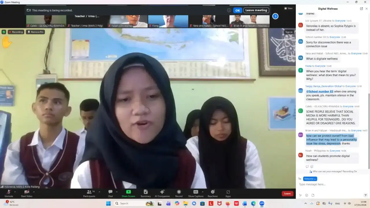 7-siswa-man-2-padang-ikuti-vc-internasional,-bahas-digital-wellness