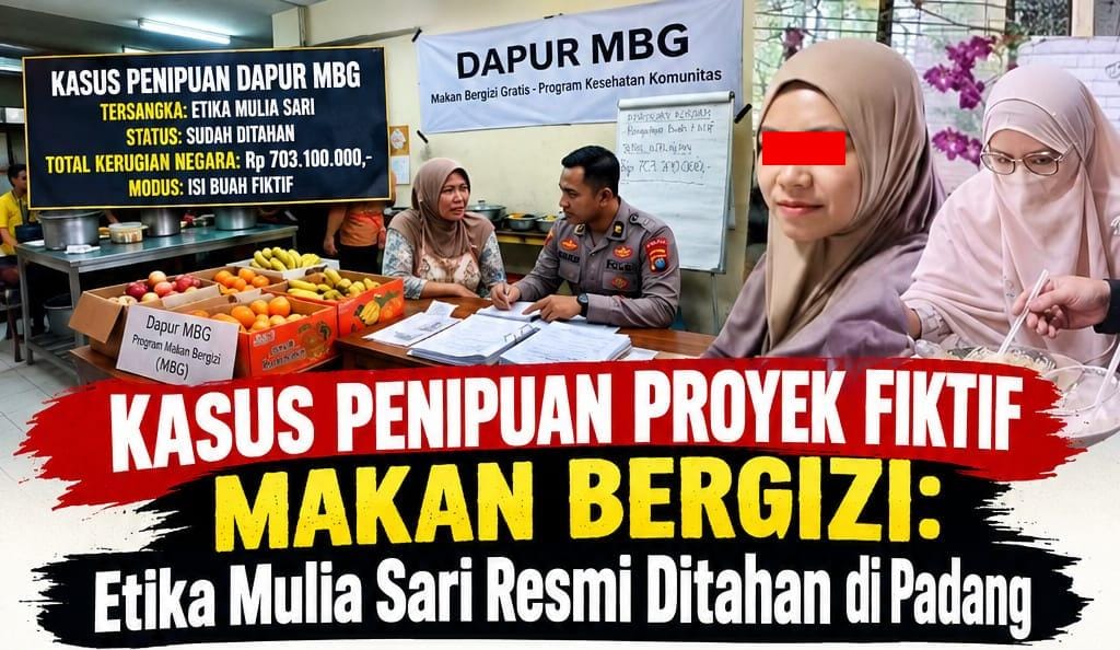 kasus-penipuan-proyek-fiktif-makan-bergizi:-etika-mulia-sari-resmi-ditahan-di-padang