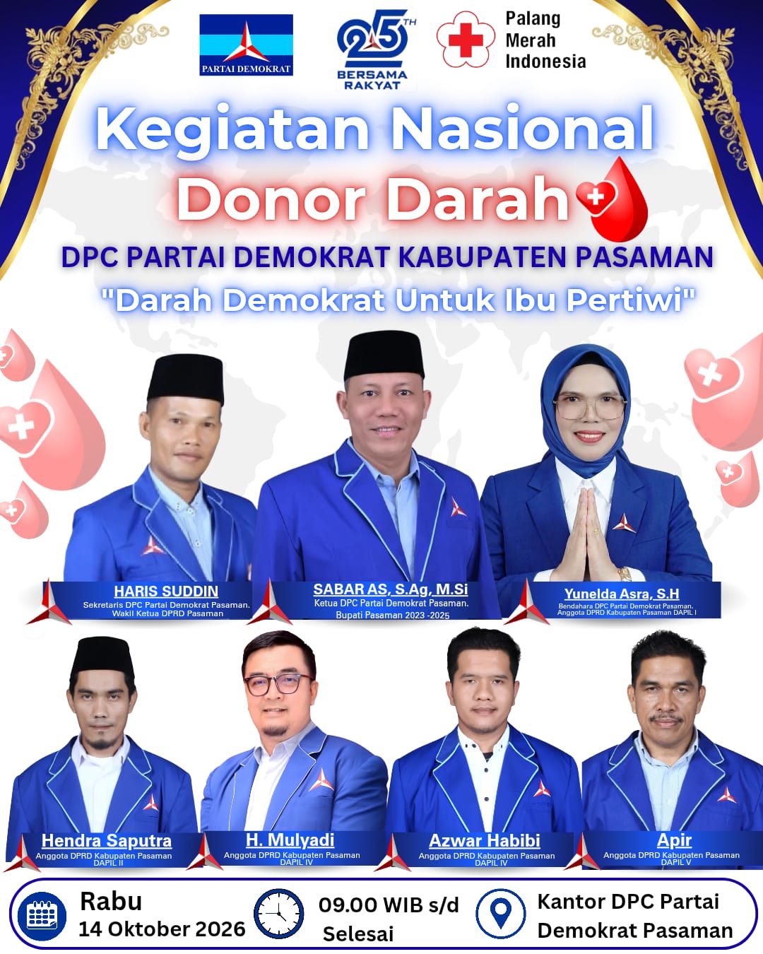 buruan-ikut!-besok-dpc-demokrat-pasaman-gelar-kegiatan-nasional-donor-darah-di-lubuk-sikaping