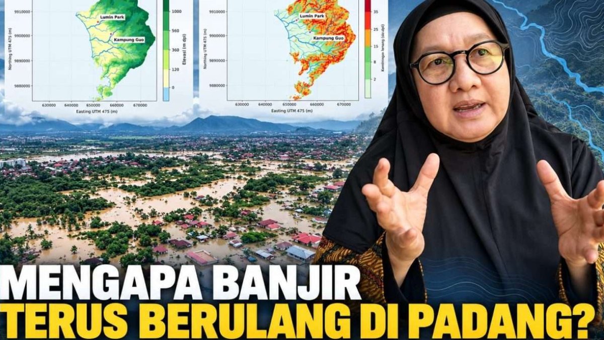 Pakar Unand Prof. Dian Fiantis memaparkan analisis topografi dan pengelolaan DAS untuk mitigasi banjir di Kota Padang.