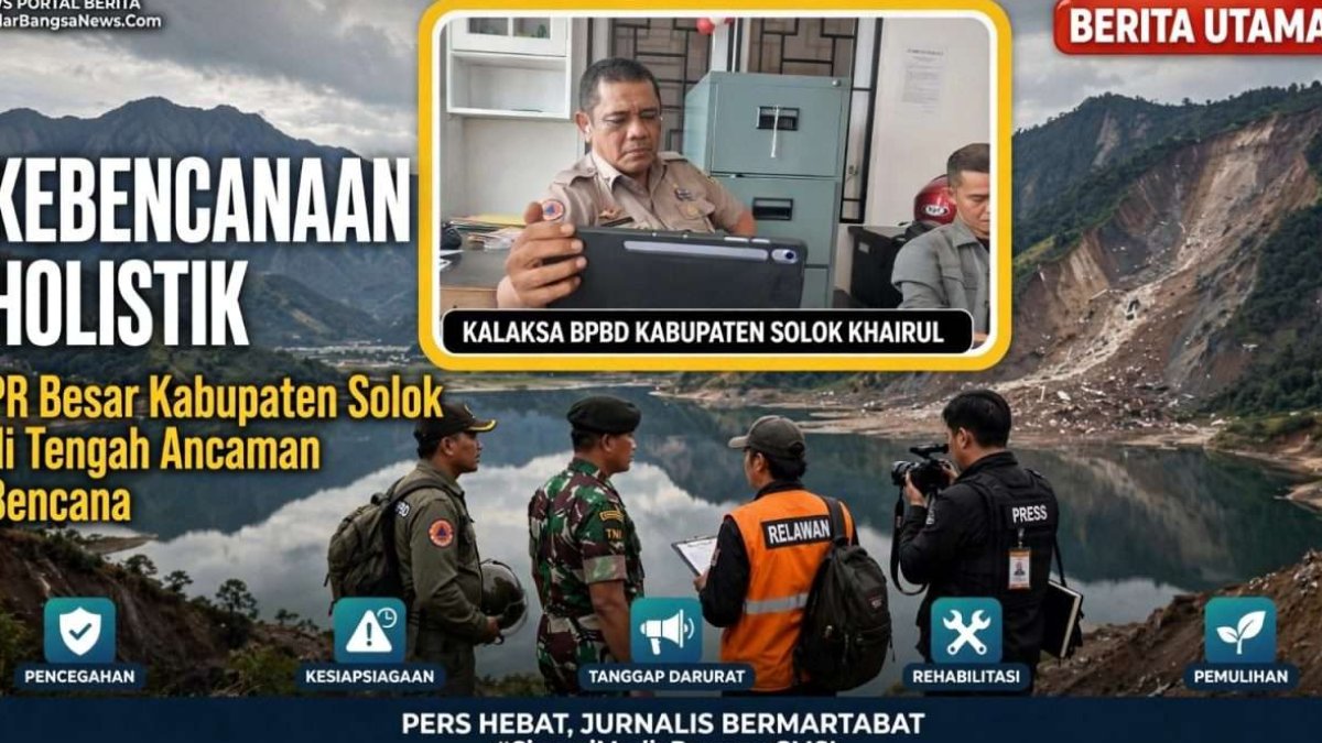 Kalaksa BPBD Kabupaten Solok memaparkan pentingnya strategi mitigasi bencana holistik untuk ketangguhan wilayah jangka panjan